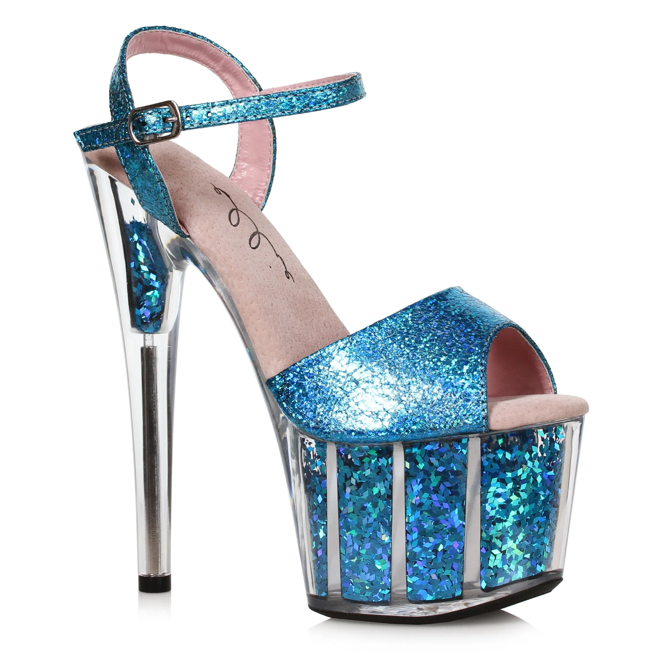 709-ZENYA 7" Glitter Flakes In Platform