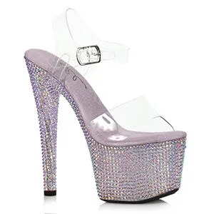 709-ZIAMOND 7" Stiletto With Multi-color Rhinestone Platform