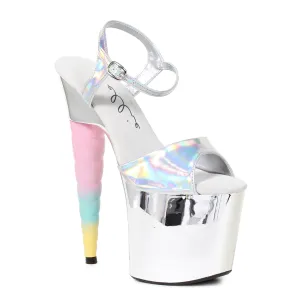 777-GIDDY 7" Unicorn Heel Platform Sandal