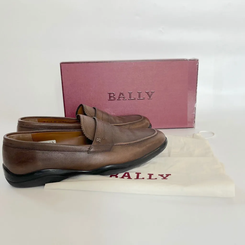 Bally Brown Penny Loafers, US 11