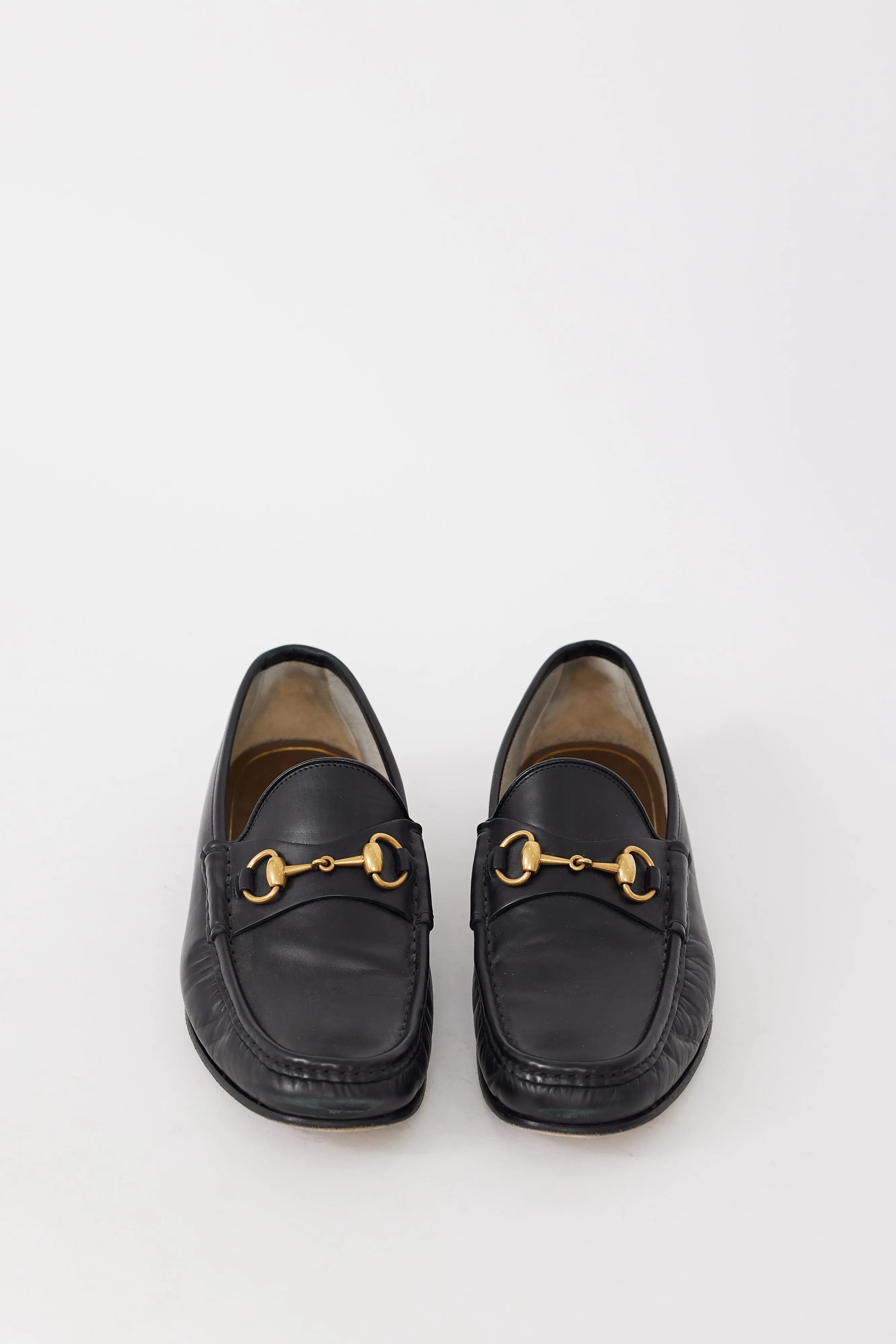 Black & Gold Hardware Leather Loafer