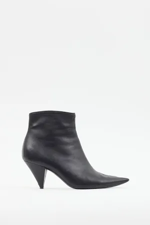 Black Leather Pointed Toe Boot