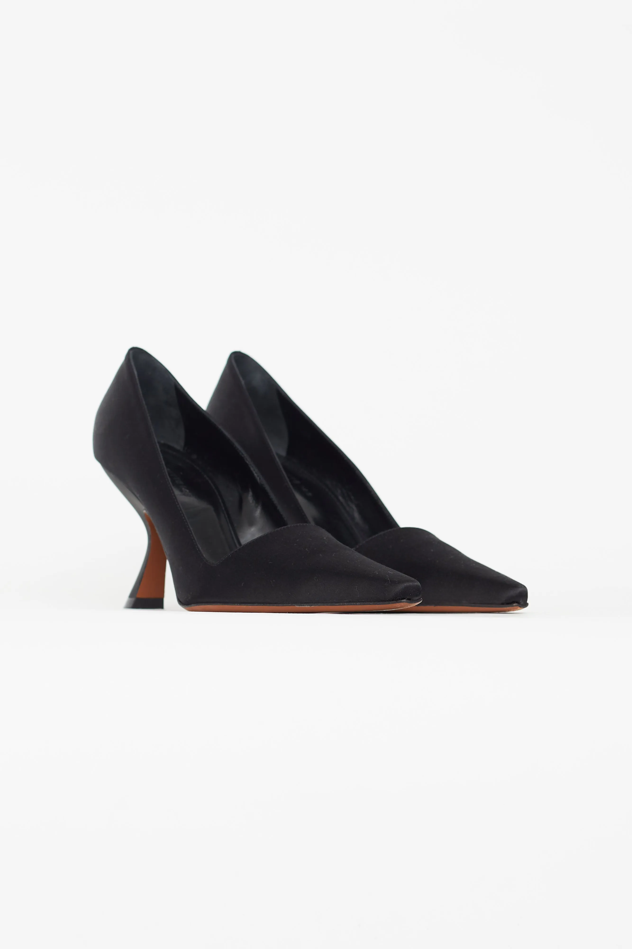 Black Satin Pointed Toe Pump