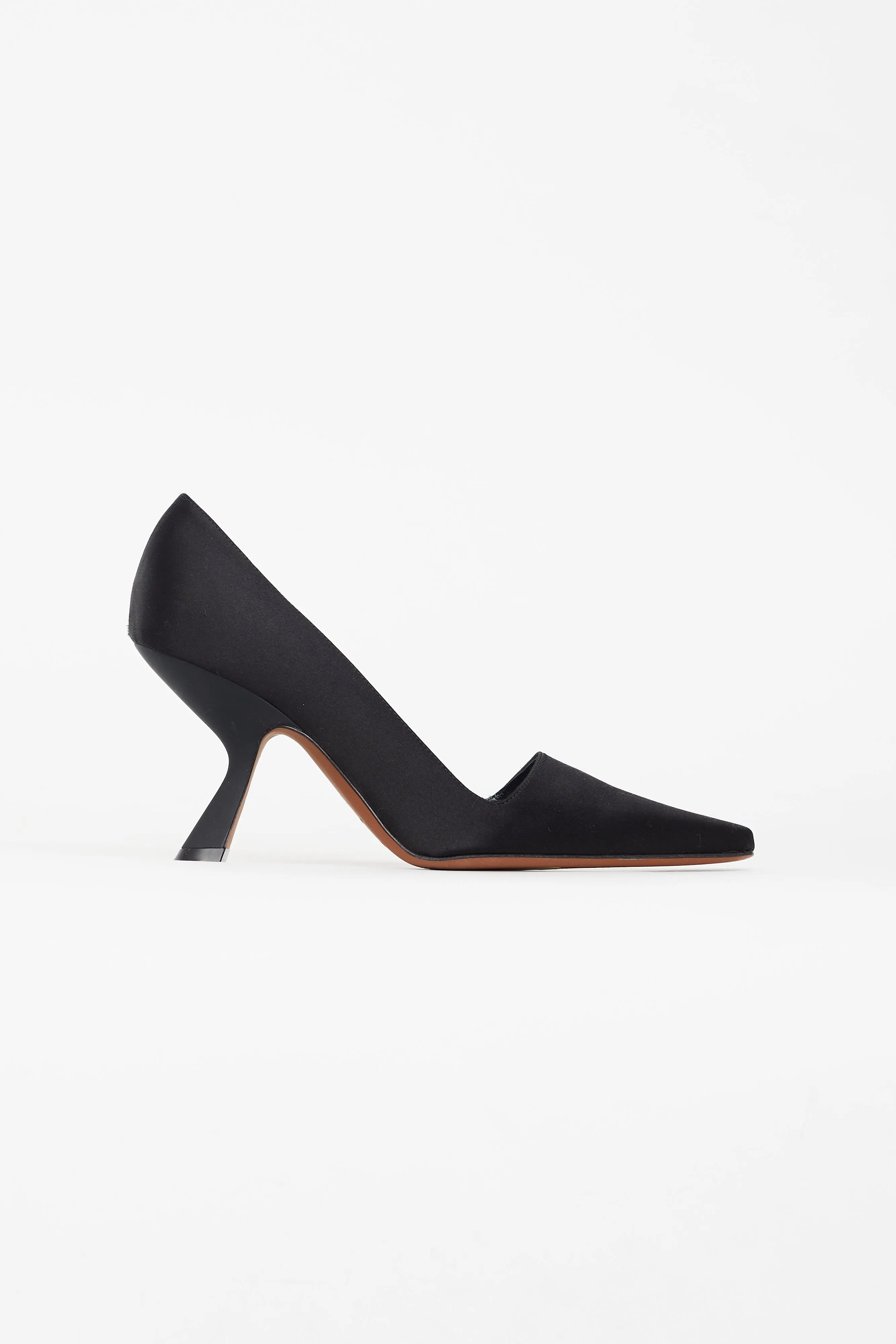 Black Satin Pointed Toe Pump