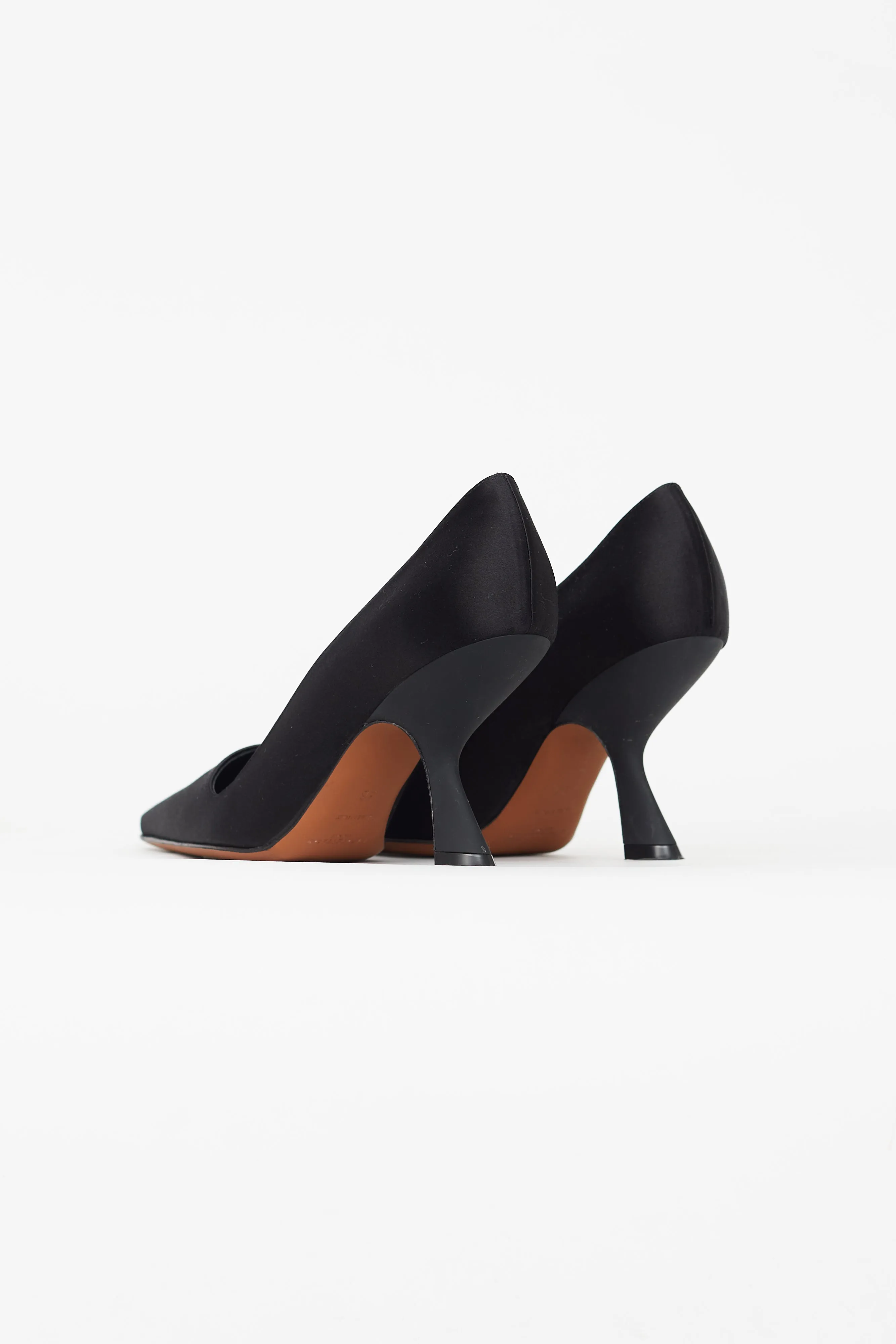 Black Satin Pointed Toe Pump