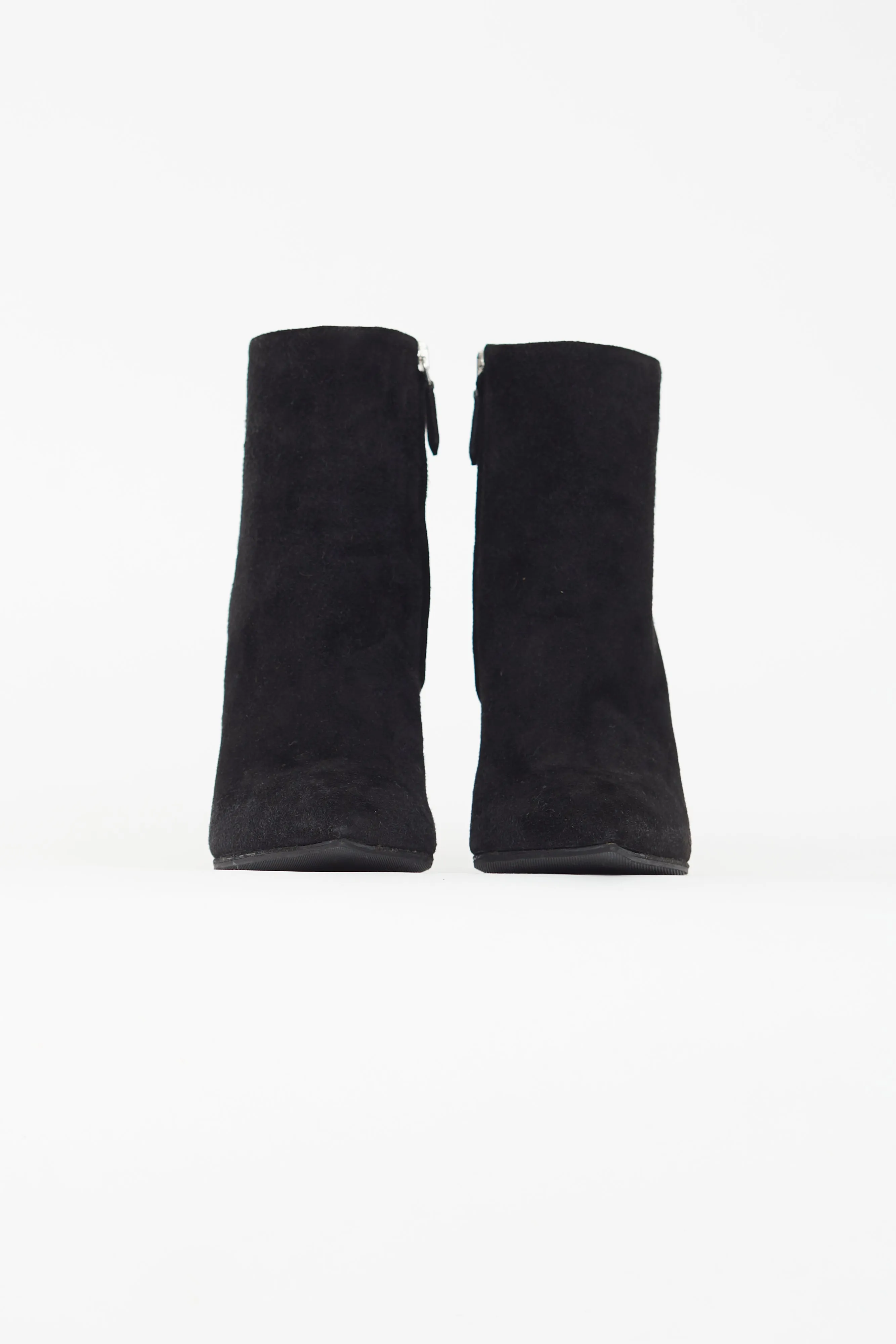Black Suede Pointed Toe Boot