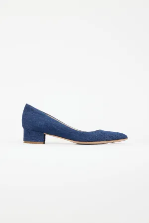 Blue Denim Pointed Toe Pump