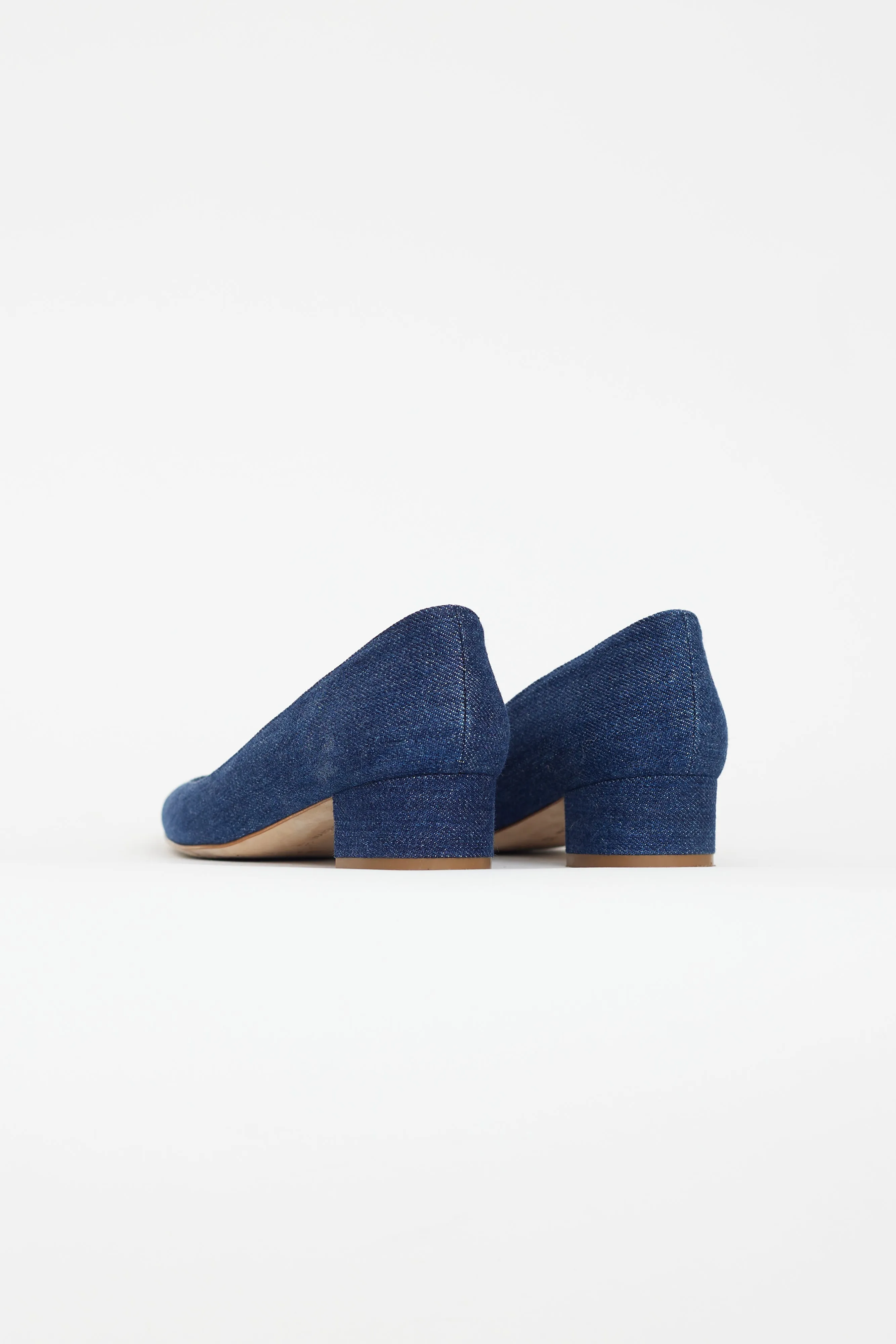 Blue Denim Pointed Toe Pump