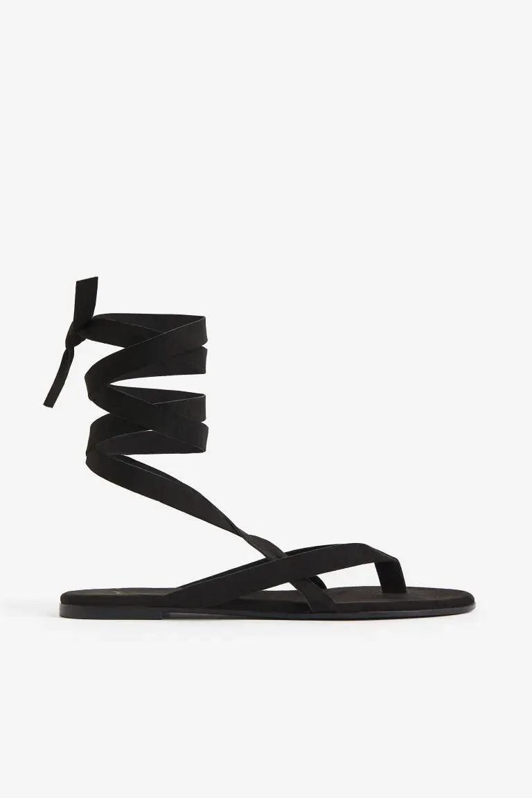H&M strappy sandals, black