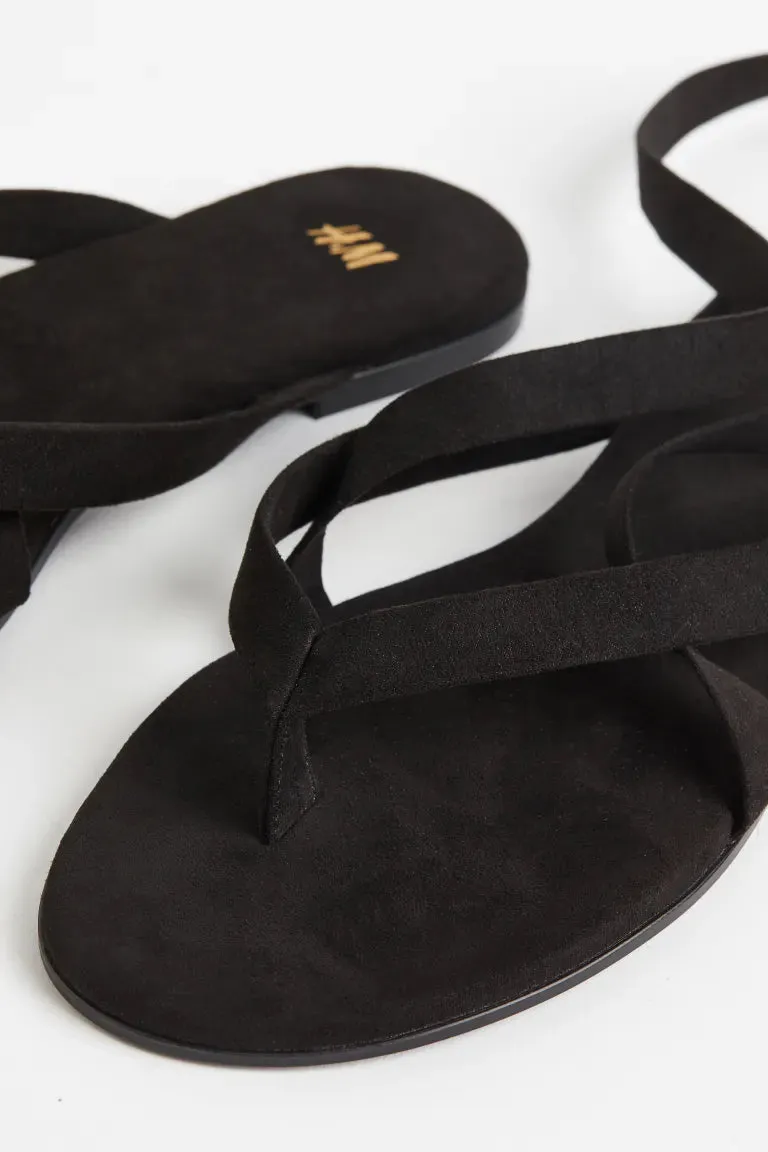 H&M strappy sandals, black