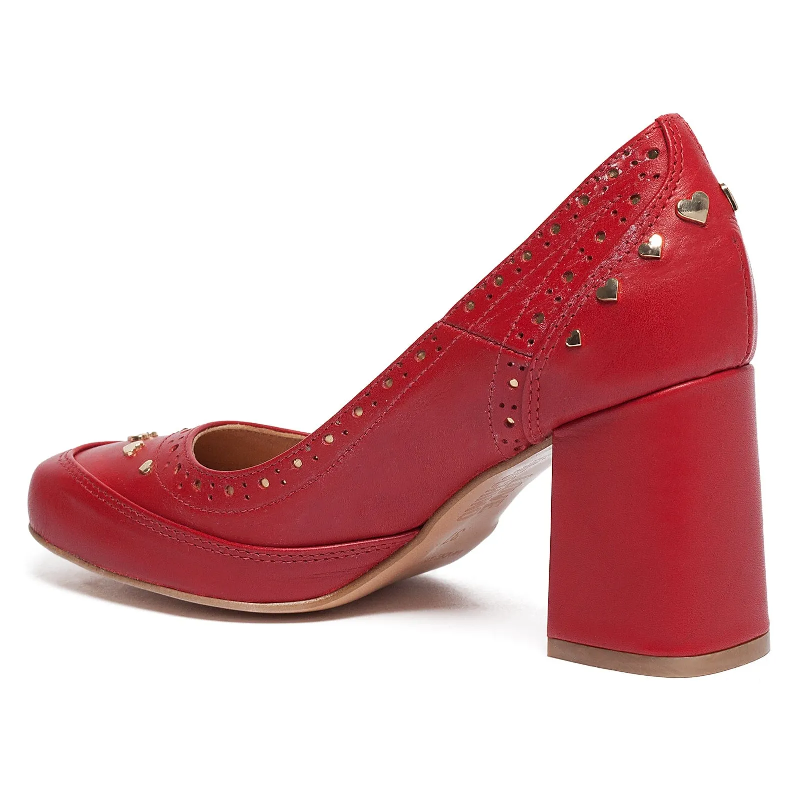 Love Moschino Red Chunky Mid Heel Pump
