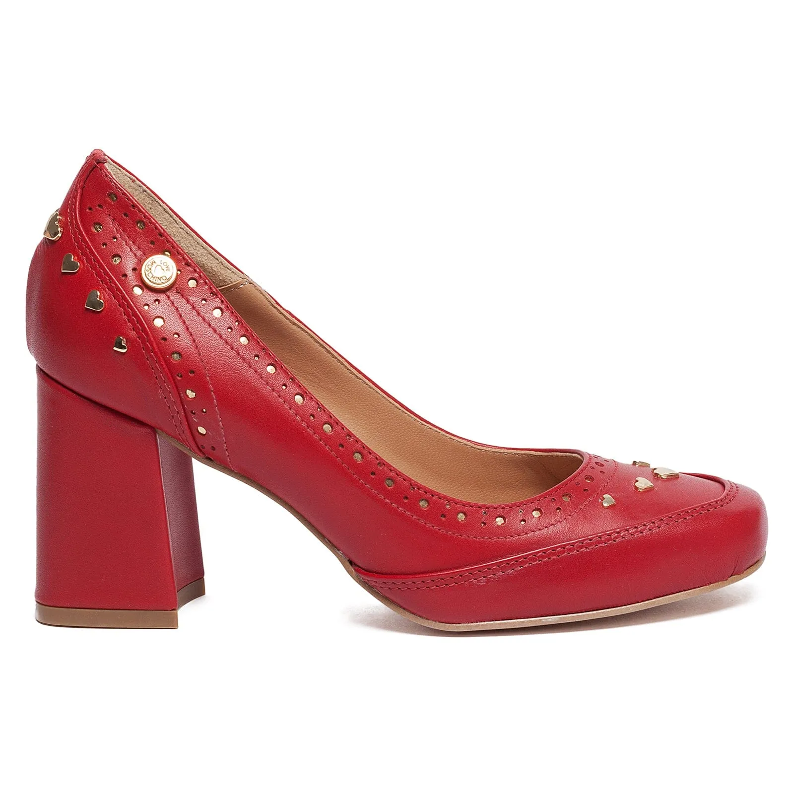 Love Moschino Red Chunky Mid Heel Pump