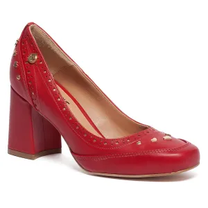 Love Moschino Red Chunky Mid Heel Pump