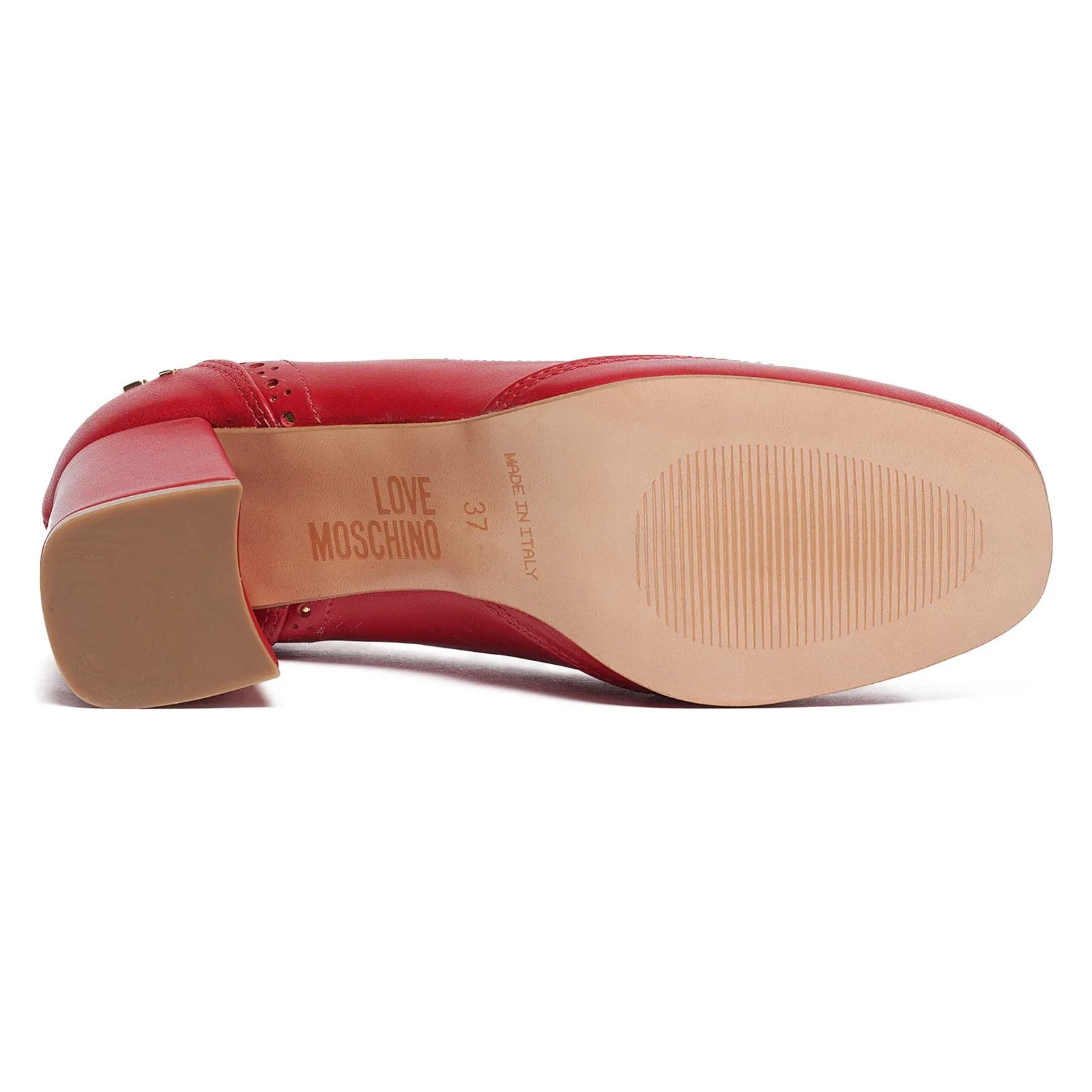 Love Moschino Red Chunky Mid Heel Pump