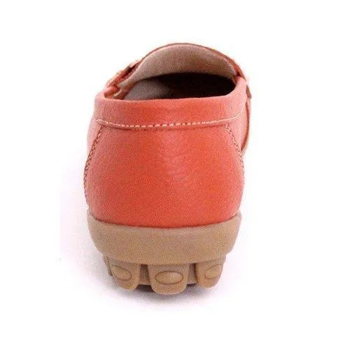 Metal Flat Round Toe Slip On Loafers