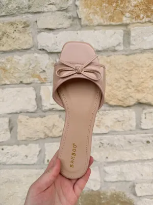 Nude Slip On Bow Mule
