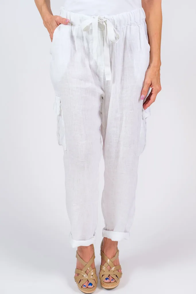 Trish Linen Cargo Pant (PL183) - FINAL SALE