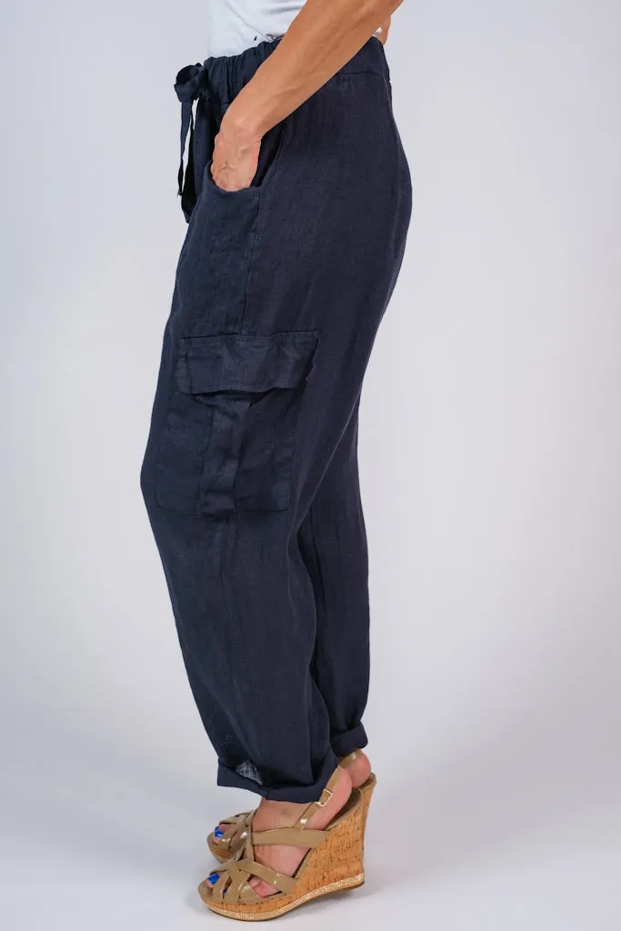 Trish Linen Cargo Pant (PL183) - FINAL SALE
