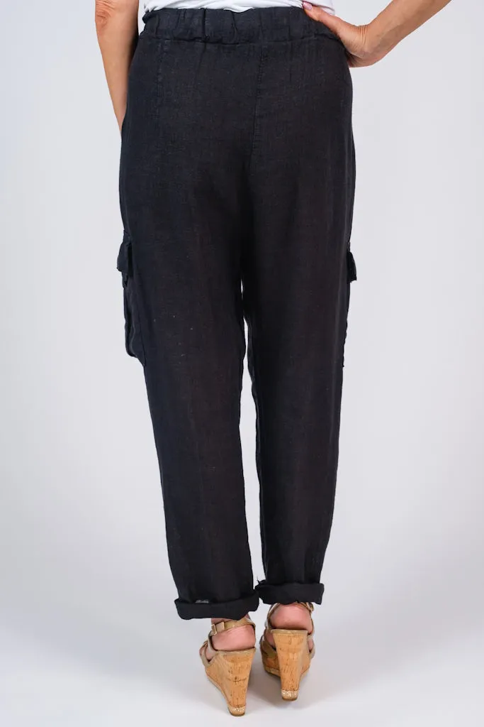 Trish Linen Cargo Pant (PL183) - FINAL SALE
